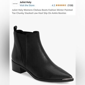 Juliet Holy Pointed Toe Low Heel Bootie